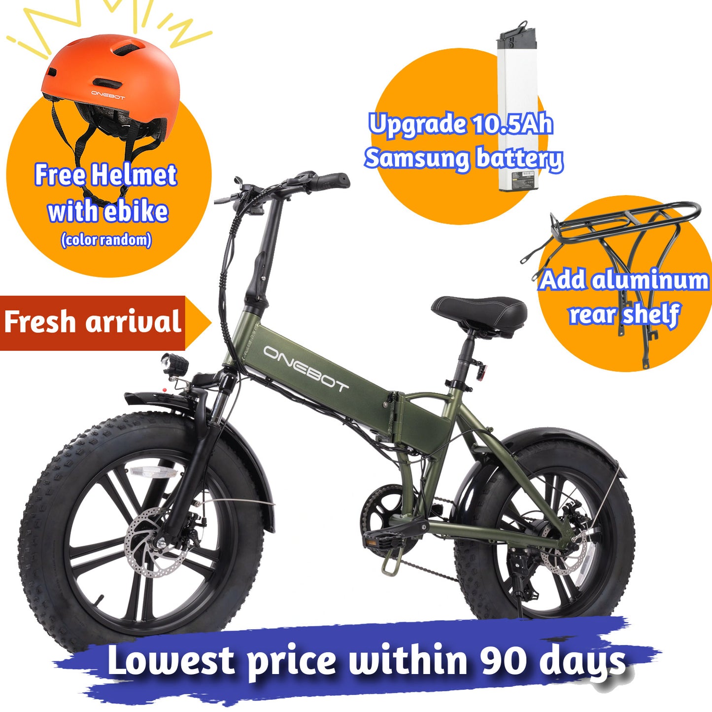 ONEBOT T6F 20" Folding Fat Tire Ebike
