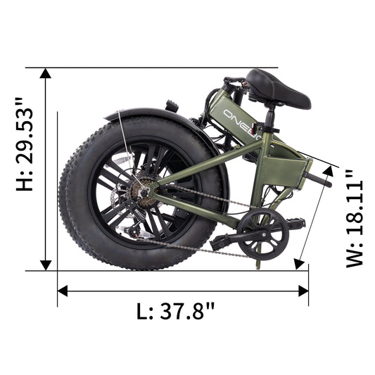 ONEBOT T6F 20" Folding Fat Tire Ebike